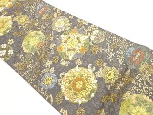 唐織華文に花唐草模様織出し袋帯